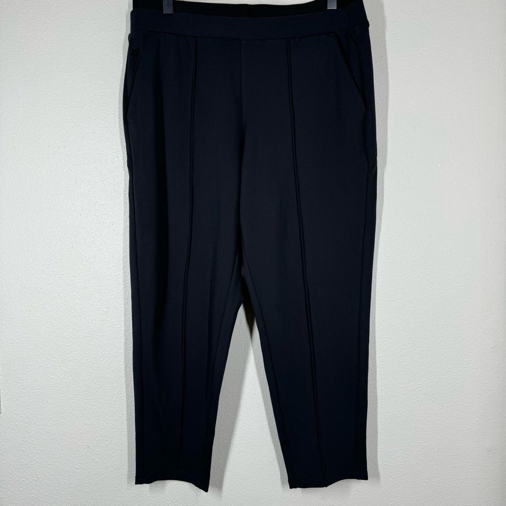 Athleta Venice Pintuck Pants Solid Black Tapered Ankle Fit Athleisure Women’s MP
